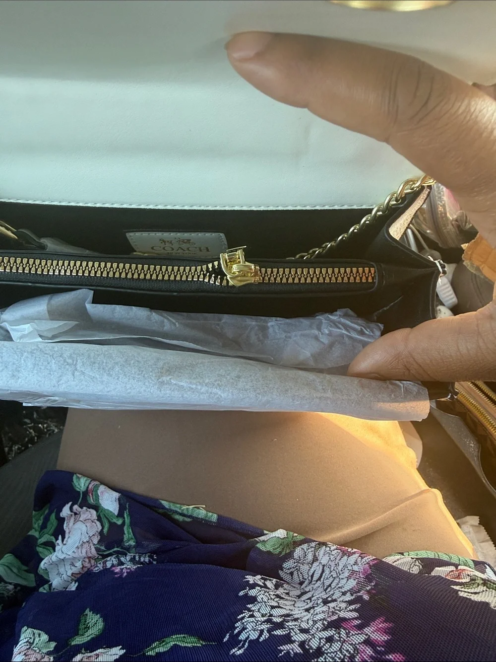 Coach Signature Light Blue Gray Wallet Clutch with Gold Logo